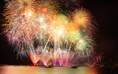 Colorful of fireworks in holiday festival