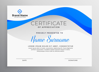 Wall Mural - modern blue professional certificate template