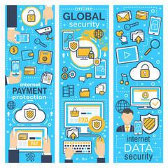 Poster - Internet security banner of data protection design