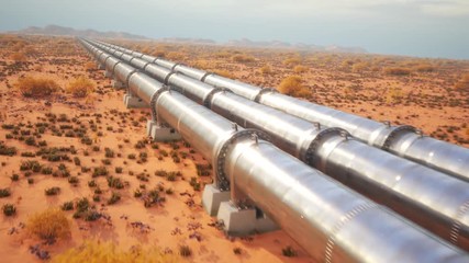 Wall Mural - A pipeline running through the prairie transport oil or gas over long distances.