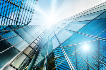 steel blue glass high rise building skyscrapers