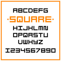 Aufkleber - Vector square modern alphabet set. Geometric stylized letters.
