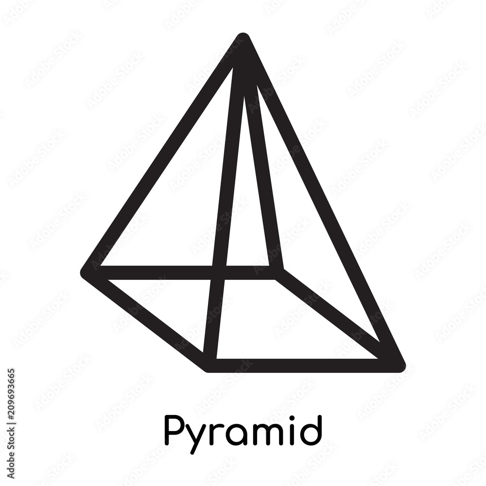 Pyramid Sign Vector Pyramid icon vector sign and symbol isolated on white background ...