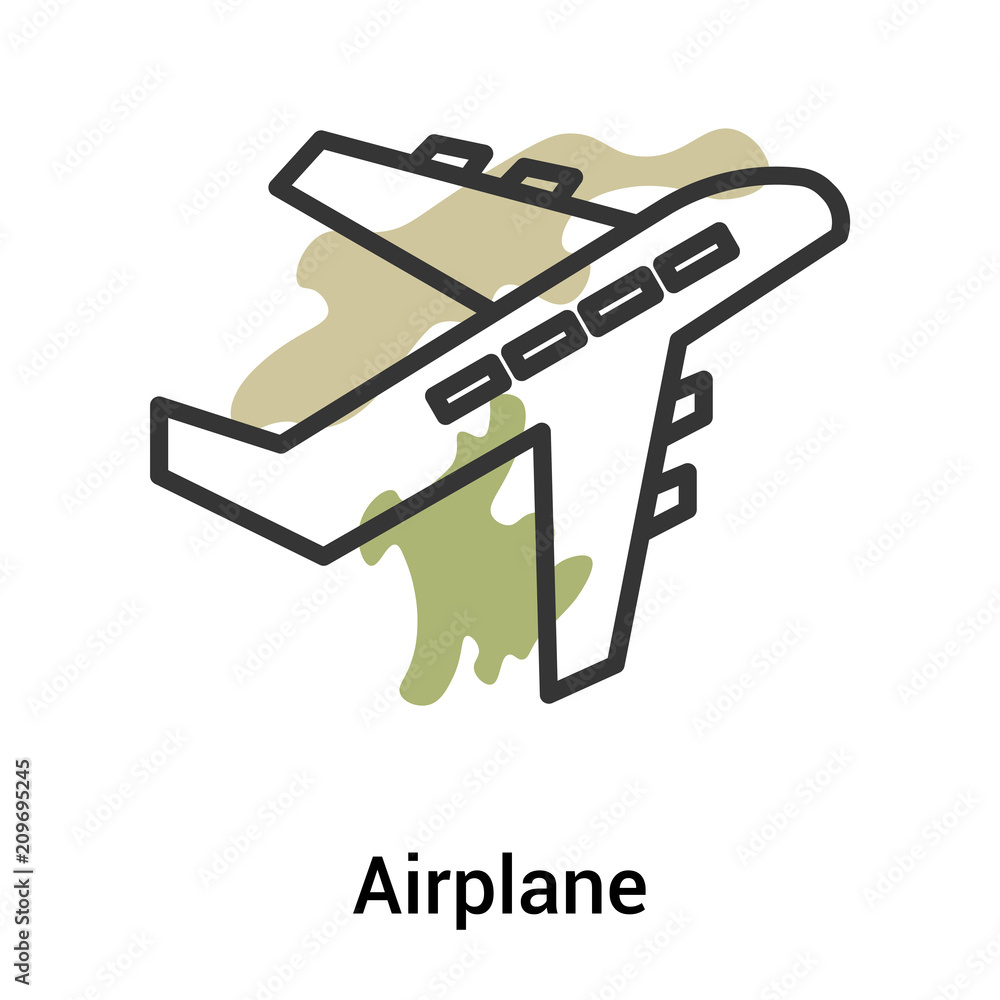 Airplane icon vector sign and symbol isolated on white background ...