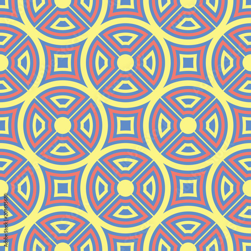 geometryczny-niebieski-wzor-multi-kolorowe-tlo-z-czerwonymi-i-zoltymi-wzorami