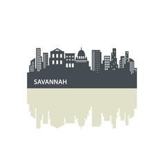 Wall Mural - Savannah City Skyline Logo Template