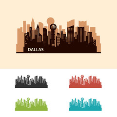 Wall Mural - Dallas City Skyline Logo Template
