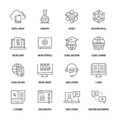 Canvas Print - Online Education Icon Set