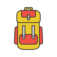 Sticker - Camping backpack color icon