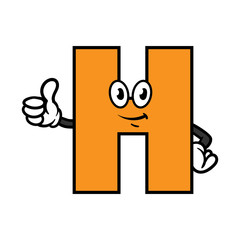 Canvas Print - Cartoon Letter H Character