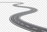 Vector Curved road with white lines