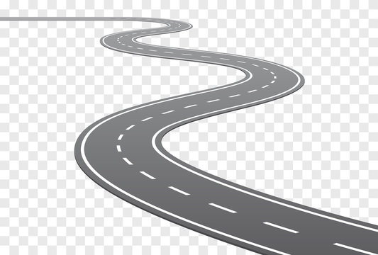 Wall Mural - Vector Curved road with white lines