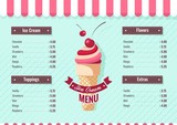 Ice cream menu poster. Vector illustration