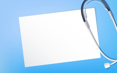 Wall Mural - Stethoscope on blue background. Medical concept. Vector illustration