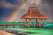 Rainbow over the Tropical beach in Punta Cana, Dominican Republic