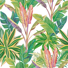 Wall Mural - Exotic tropical jungle seamless pattern