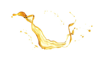 olive or engine oil splash isolated on white background