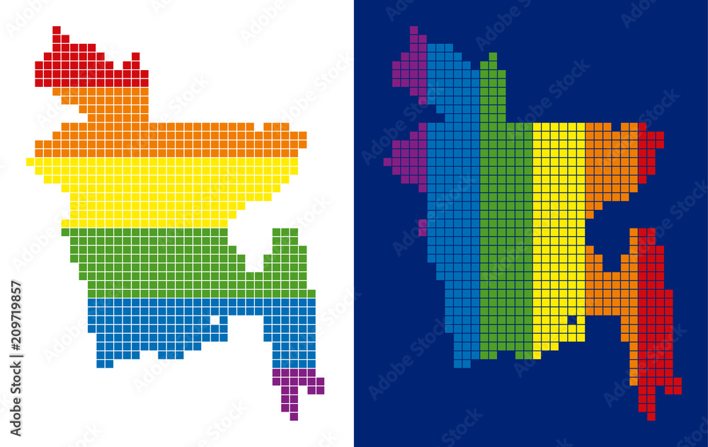 Dot LGBT Bangladesh map variants. Vector geographic maps in LGBT ...