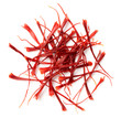 dried saffron threads isolated on white background, top view