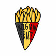 Belgian fries cartoon vector illustration