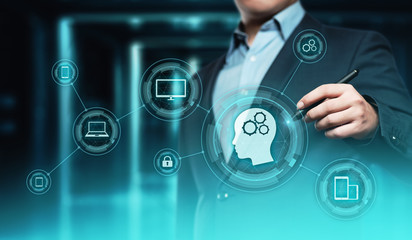 Wall Mural - artificial intelligence machine learning business internet technology concept