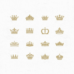 Wall Mural - King and queen crowns symbols 