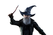 3D Illustration Of An Elderly The Wizard