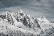 canvas print picture - Wandern im Winter Landschaft in die Berge im Schnee in Norwegen kalte Antarktis, 