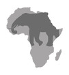 © koblizeek - grey africa map isolated on transparent background. World vector illustration without text