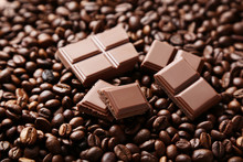 Chocolate Pieces And Coffee Beans