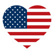 American Flag Inside Heart - Vector Graphic Icon Logo