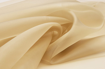 Silk fabric, beige organza.