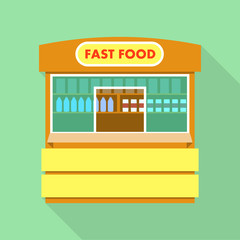 Wall Mural - Street fast food shop icon. Flat illustration of street fast food shop vector icon for web design