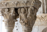 Fototapeta  - Romanesque Capital in Cloisters Church of Saint Trophime Cathedral in Arles. Provence,  France