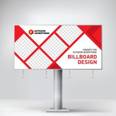 Wall Mural - billboard design, outdoor advertising template, layout banner for photo and text placement, creative