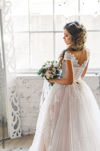 A Bride With Hairstyle And Make Up In Gorgeous Pink Wedding