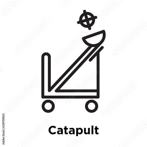 Fotografía Catapult icon vector sign and symbol isolated on white background, Catapult logo