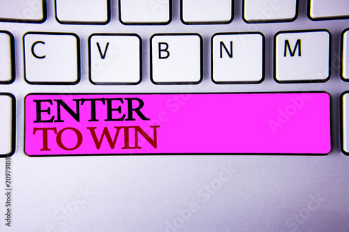 Fotografía  Word writing text Enter To Win
