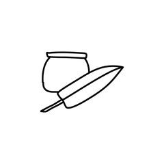 Sticker - ink and pen sketch icon. Element of education icon for mobile concept and web apps. Outline ink and pen sketch icon can be used for web and mobile