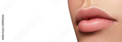 Fotomural Closeup perfect natural lip makeup