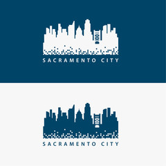 Wall Mural - Sacramento City Icon Skyline Logo Vector