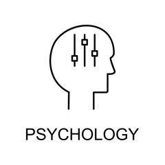 Wall Mural - psychology line icon. Element of medicine icon with name for mobile concept and web apps. Thin line psychology icon can be used for web and mobile