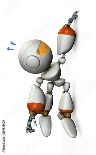 壁に指をかけてよじ登るロボット Stock イラスト Adobe Stock