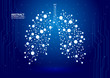 Abstract human lung vector with dots and lines