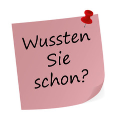 Sticker - Notizzettel angepinnt - Wussten Sie schon?