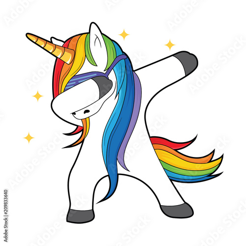 Foto dabbing unicorn with stars