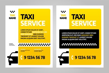 Wall Mural - Vector layout design template for taxi service. Can be adapt to Brochure, Annual Report, Magazine, Poster.