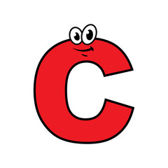 Wall Mural - Cartoon Letter C Character