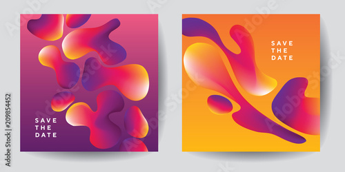 abstract fluid shapes vecto...