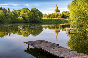 The old Church above the village pond.